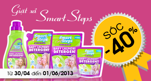 Giặt xả Smart Steps giảm giá sốc 40%